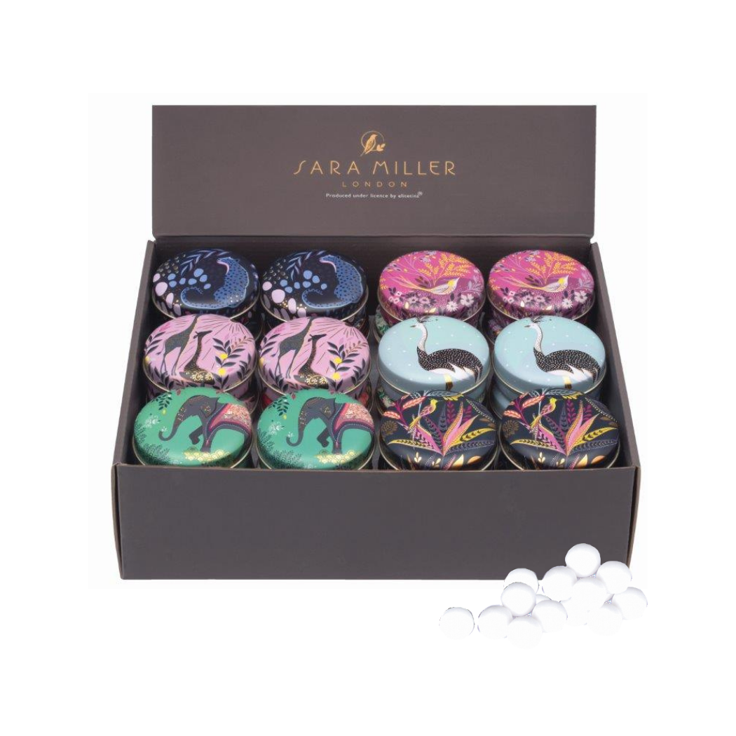 Tin Treats – wholesale Decorative box – Sara Miller - Small Round Tin (6 Asst) / Mint Imperials0
