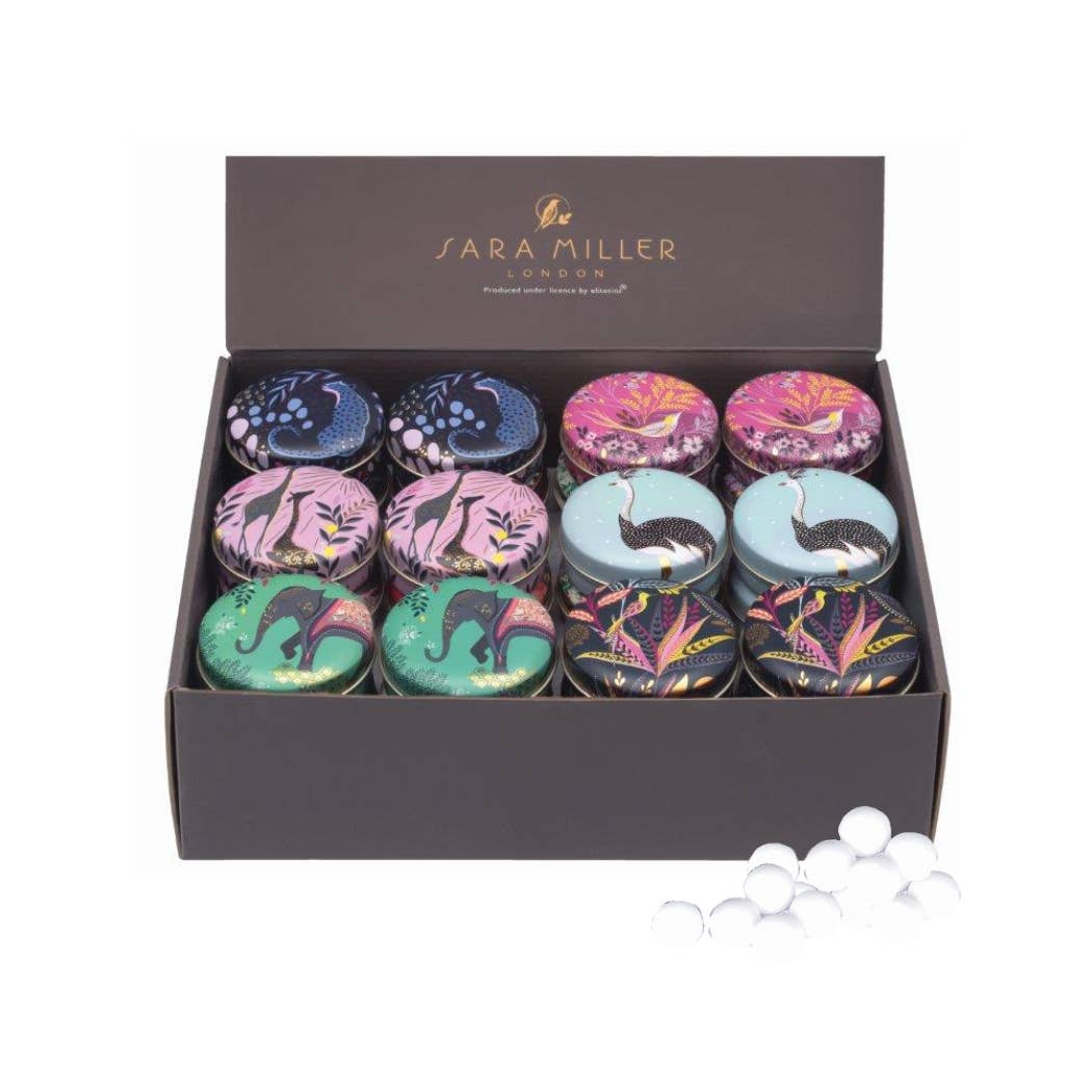 Tin Treats – wholesale Decorative box – Sara Miller - Small Round Tin (6 Asst) / Mint Imperials