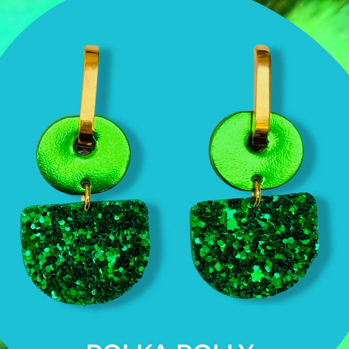 Dainty Hoops Emerald Sparkle for wholesale by Polka Polly