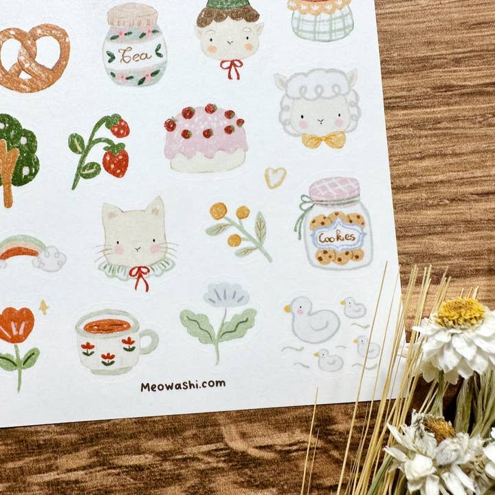 Meowashi Studio - Wholesale Sticker - Cute Doodles Washi Sticker Sheet3