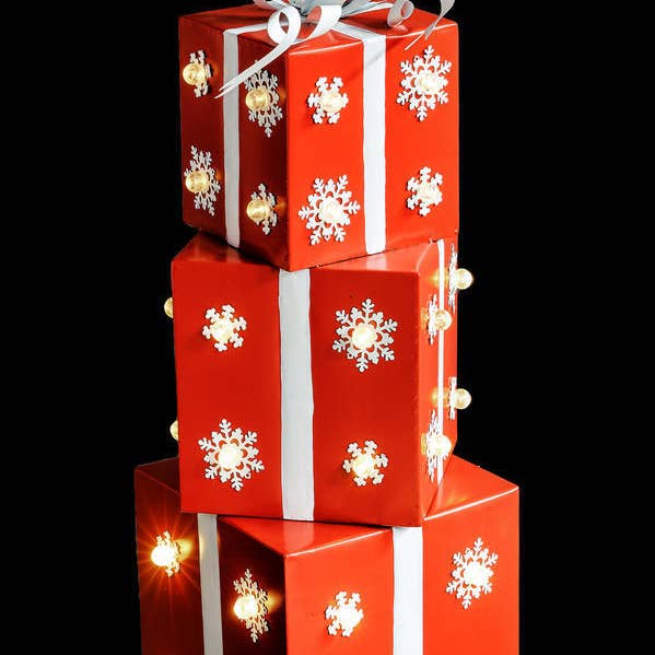 Studio Specialties - Wholesale Christmas Decoration - METAL GIFT BOX WITH LIGHTS 29"0