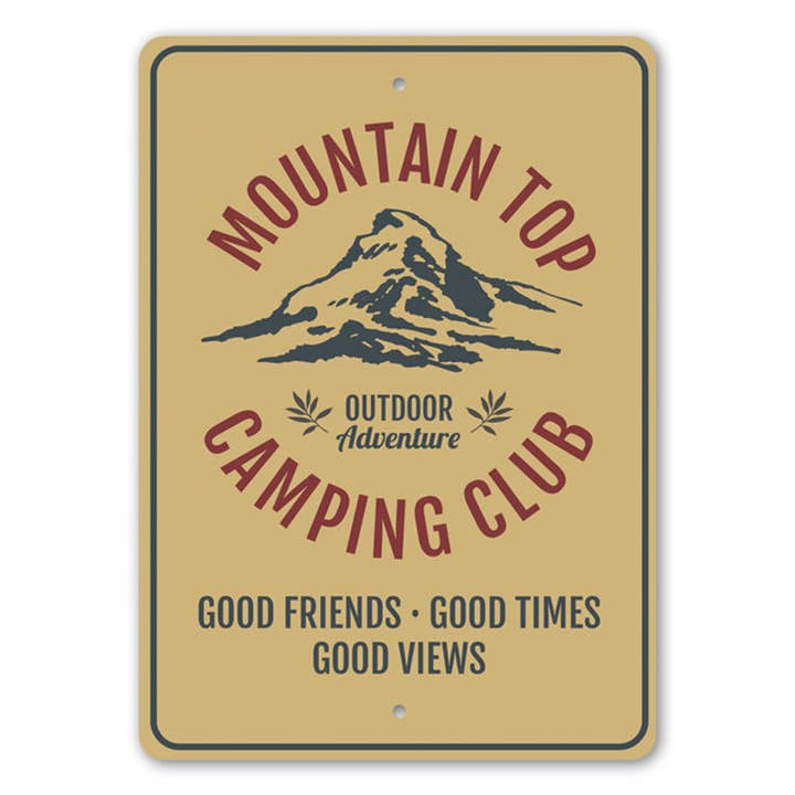 Mountain Top Camping Club Schild für den Großhandel von Lizton Sign Shop, Inc