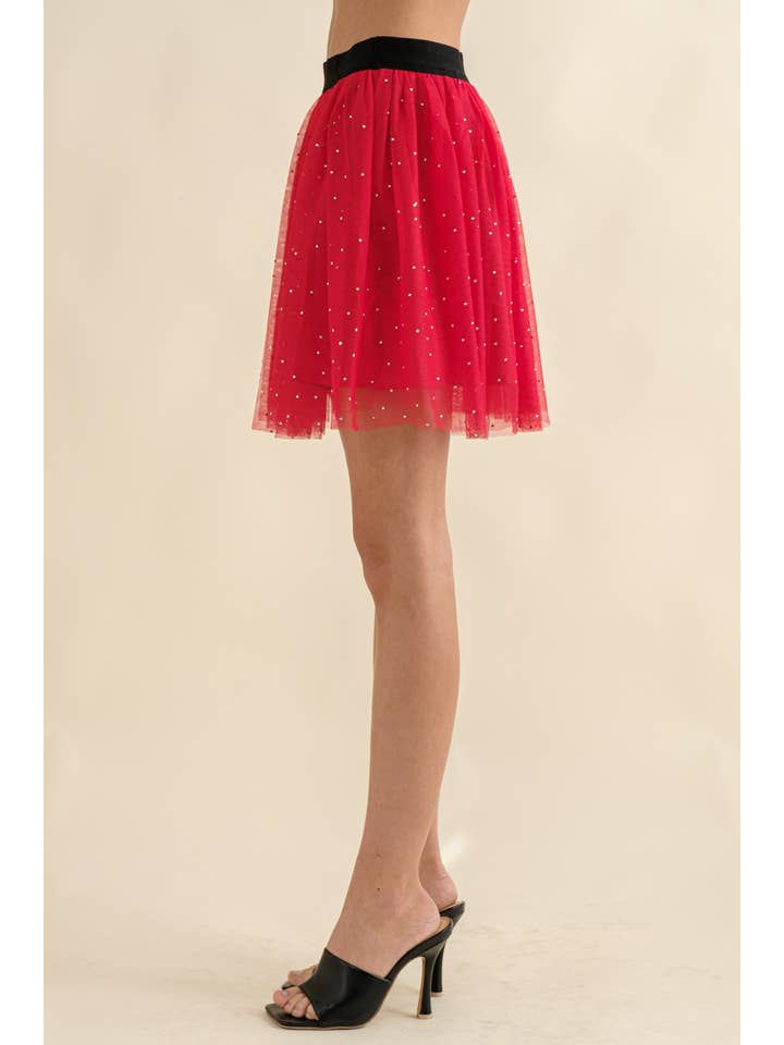 Blue B - Wholesale Skirt - Women's - 32530S - Elastic Waist Tulle Mesh Mini Skirt1