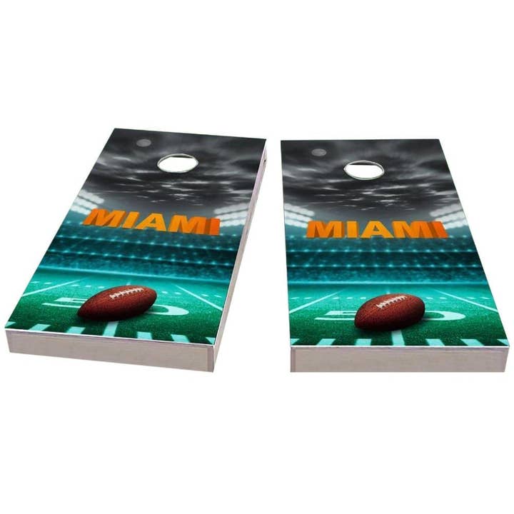 Ensemble de Cornhole de Football de Miami V4 pour la vente par Skip's Garage