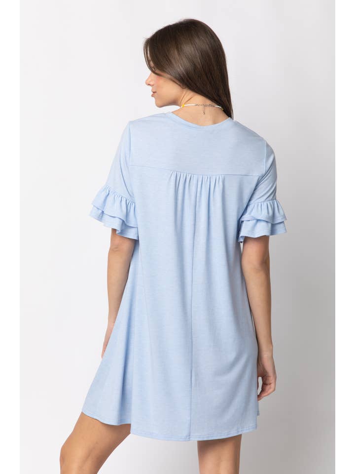 VERY J - Wholesale Dress - Women's - ND30255-French Terry Pocket Tee Shirt Dress15