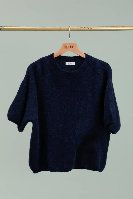 NAÏS PARIS - Wholesale Knit Sweater - Women's - ROUND NECK SHORT SLEEVE SWEATER IN SUPERFINE ALPACA14