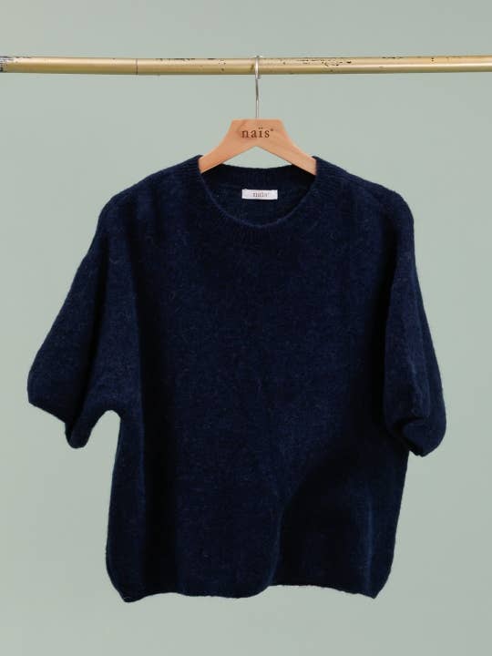 NAÏS PARIS - Wholesale Knit Sweater - Women's - ROUND NECK SHORT SLEEVE SWEATER IN SUPERFINE ALPACA14