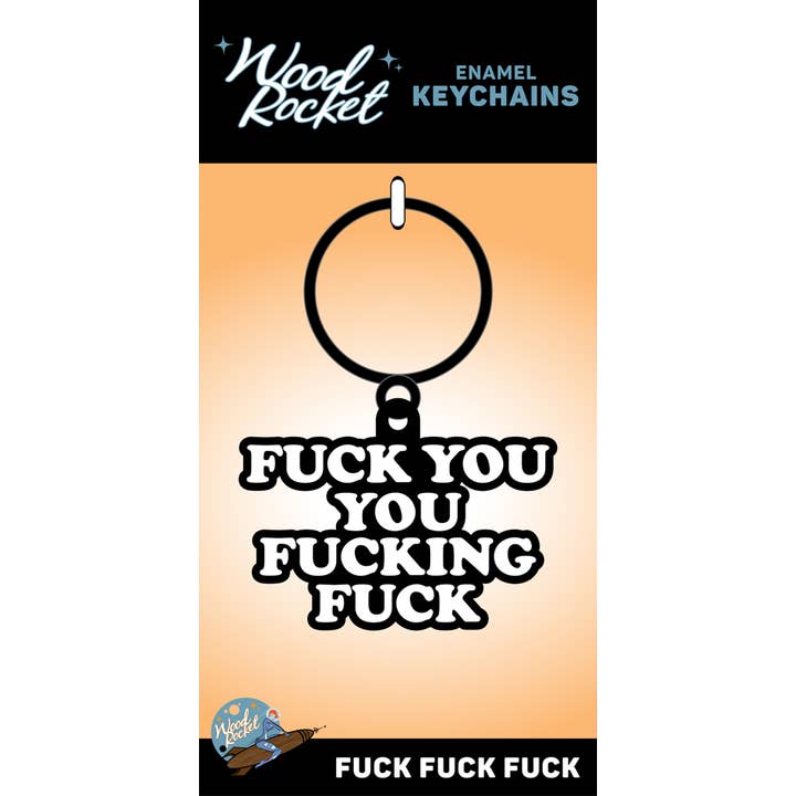 Black White Fuck You You Fucking Fuck Keychain, KEY-022 for wholesale on Faire