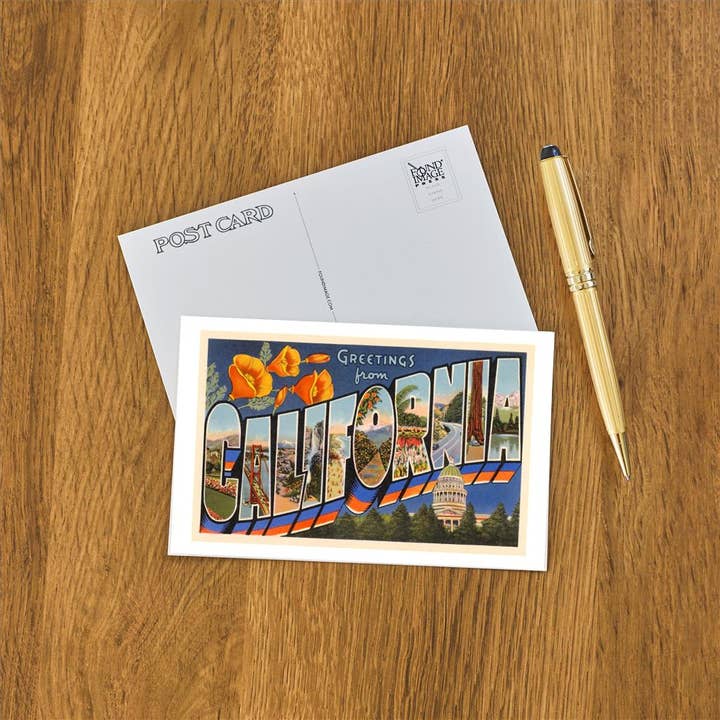 Found Image Press - Vente Cartes postales - Carte postale CA-02 Salutations de Californie1