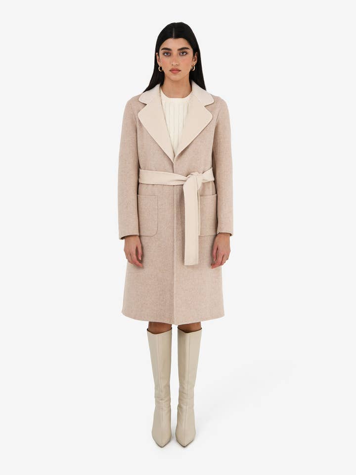 Forcast Women's Camille Wool Tie Coat for wholesale by Forcast