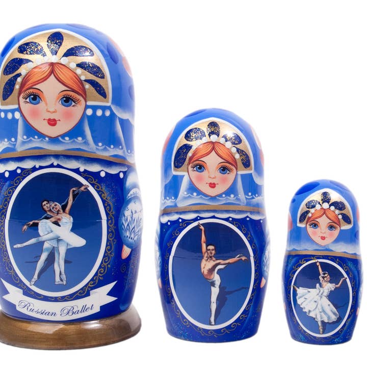Muñeca de anidación de ballet ruso 5 pc./6" para venta al por mayor de Golden Cockerel