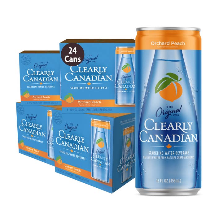 Clearly Canadian Sparkling Water - Wholesale Sparkling Water - Orchard Peach 24 Pack0