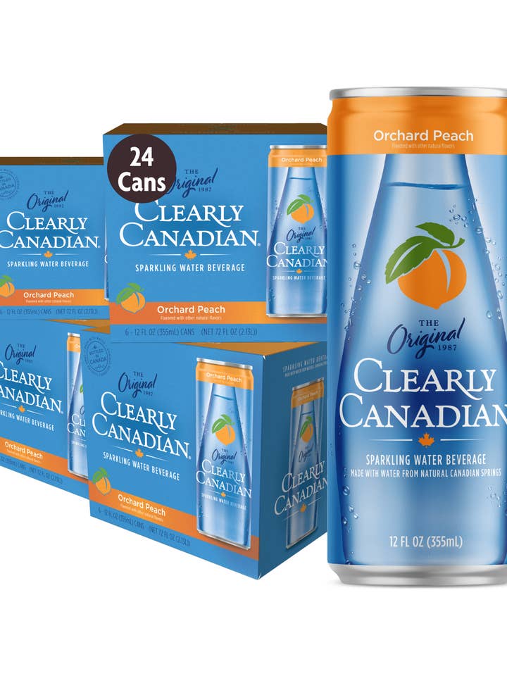 Orchard Peach 24 Pack for wholesale by Clearly Canadian Sparkling Water