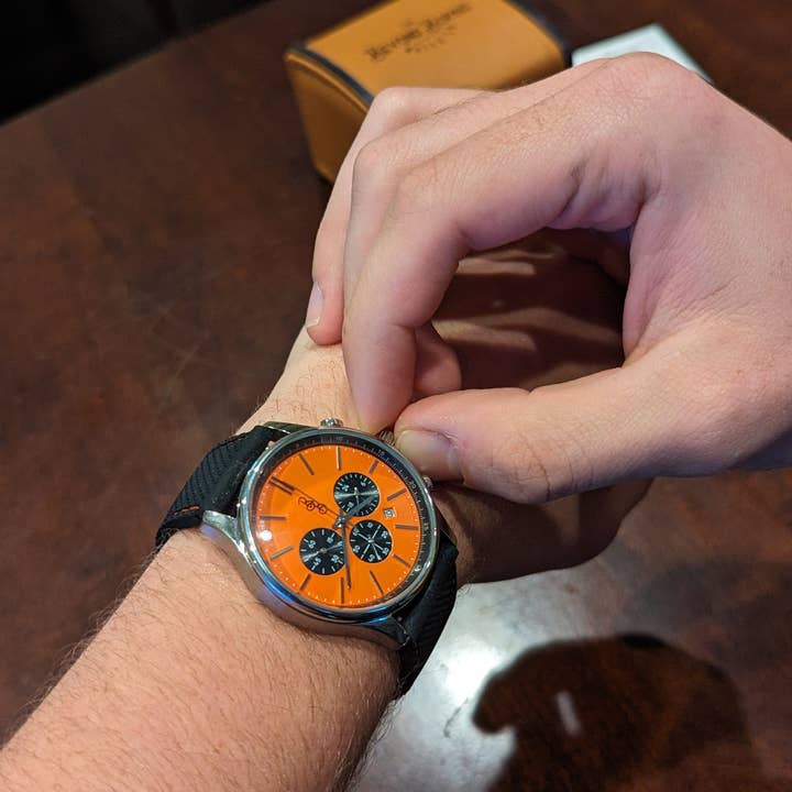 The Beyond Boring Watch Company - Wholesale Wrist Watch - Men's - Orange and Black Chronograph4