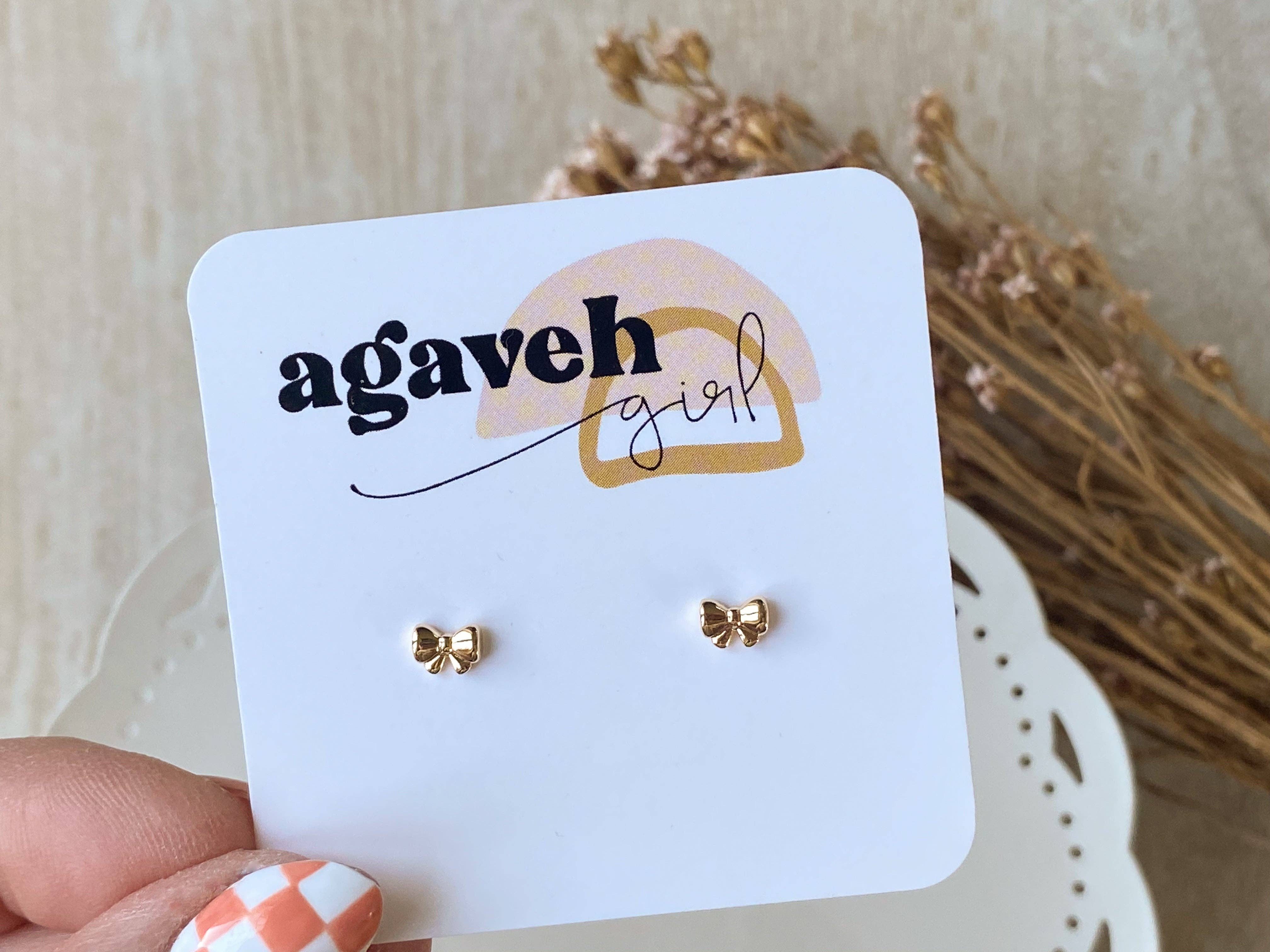 Agaveh girl - Wholesale Stud/Post Earrings - Baby Bows4