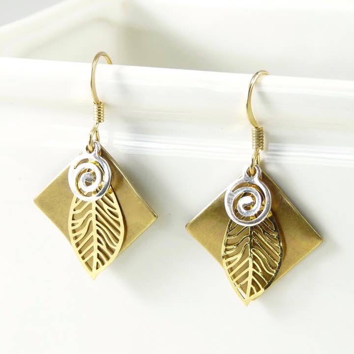 Pendientes de metal hoja de oro - 7 opciones para venta al por mayor de Marlene VanBeek Jewelry