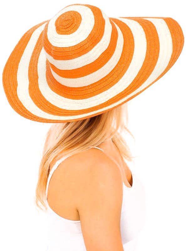 Two Tone Floppy Toyo Straw Sun Hat for wholesale by Cap Zone