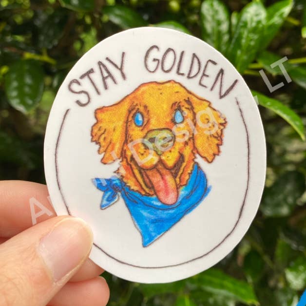 Stay Golden | Waterproof Sticker for wholesale by Shelly and Hop's Paper Shop