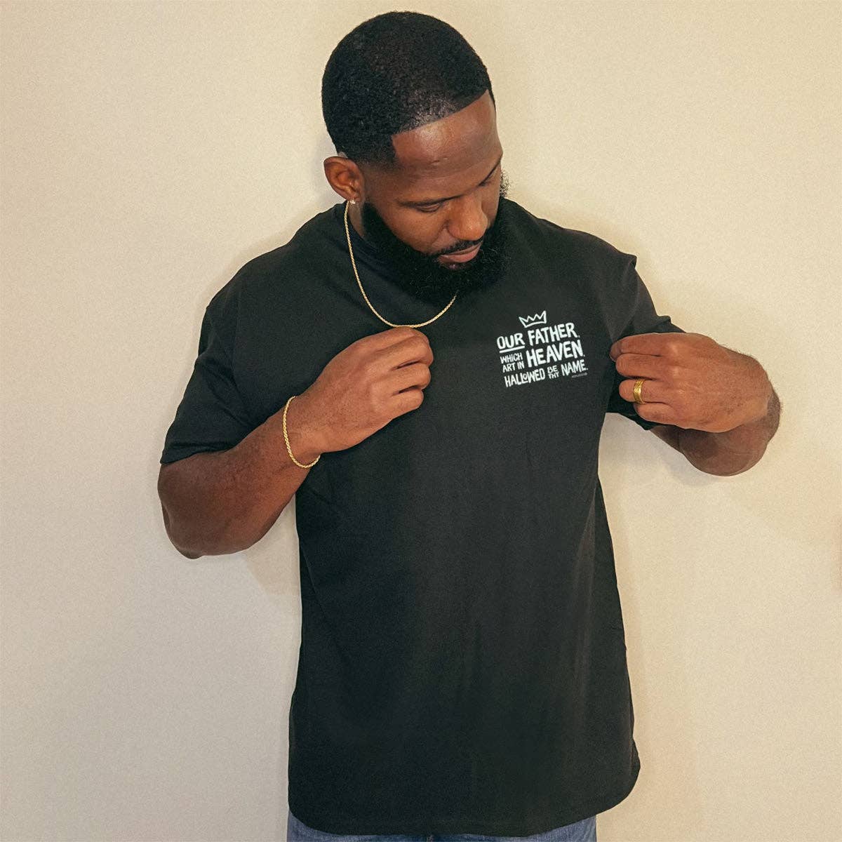 Black Kerusso Christian T-Shirt Lord's Prayer for wholesale on Faire2