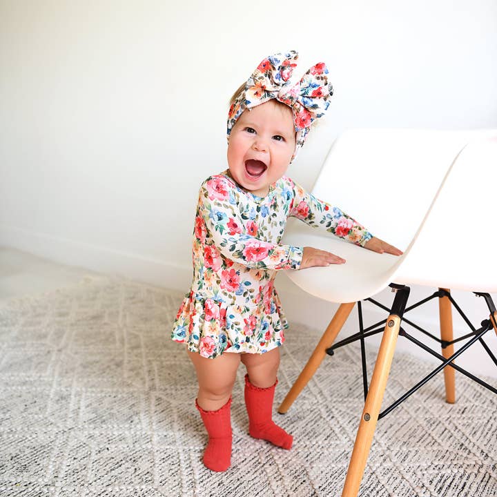 Gigi and Max – Bodysuit - Bebé por atacado – Nayeli TUTU Vestido de Bebé Floral de Bambu1