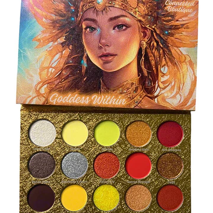 Connected Boutique - Wholesale Eyeshadow Palette - Goddess Within 15‑Shade Eyeshadow Palette – Bold Mattes & Luminous Shimmers3