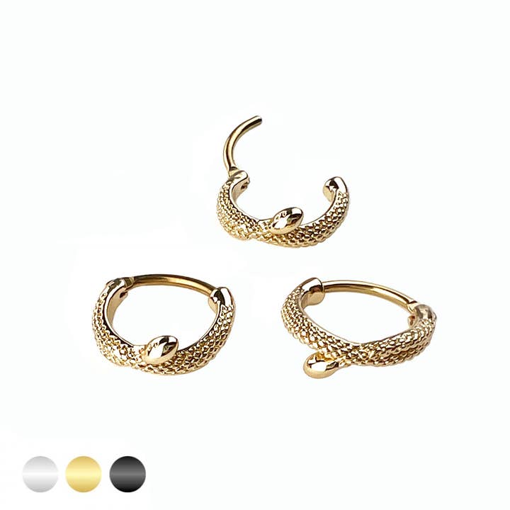 SNAKE HINGED SEGMENT HOOP RING 316L SS for wholesale by CRAVE