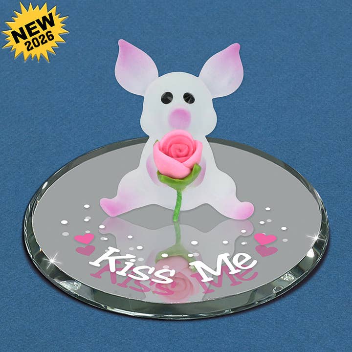 S0 138-KM: Cute Pig, "Kiss Me" for wholesale by Glass Baron