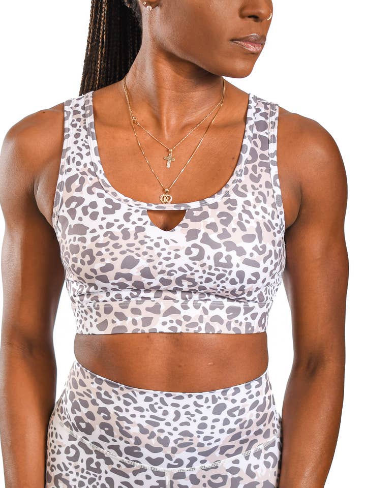 Savannah Leopard Sports Bra for wholesale by Til You Collapse