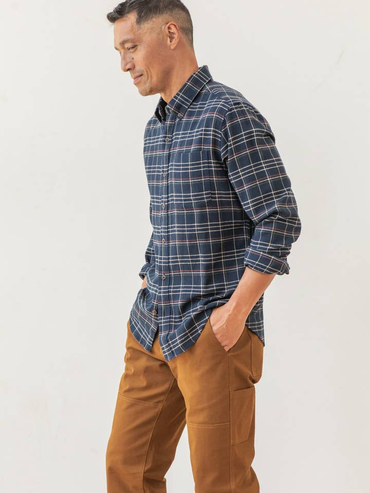 Sutton Slim Shirt / Dusk Herringbone Plaid for wholesale on Faire