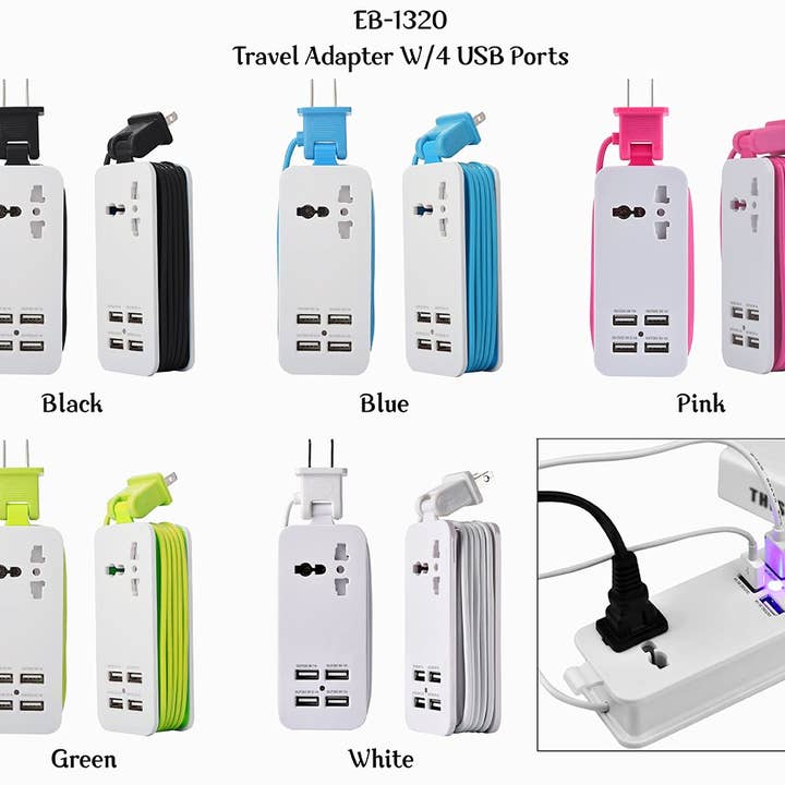 Tech Trendz - Wholesale Portable Charger - Travel Charger with 4 USB Ports