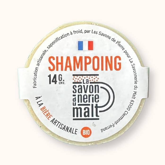 Individual solid shampoo with organic craft beer - 14 gr. for wholesale by La Savonnerie du Malt