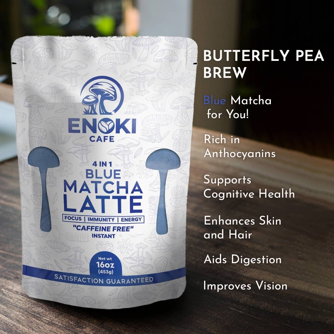 Enoki Cafe – Engroshandel Sundheds-/detox-te – Blue Matcha Latte - 200 g (7 oz)7