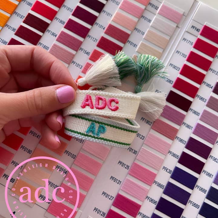 AshleighDesignCo - Wholesale Woven/Braided Bracelet - CUSTOM Embroidered Bracelet 2