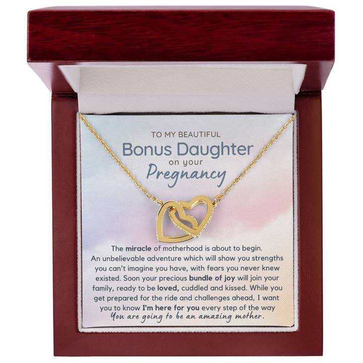 Carpe Diem Gifts - Wholesale Pendant/Charm Necklace - Special Bonus Daughter Pregnancy Gift Heart Necklace | New Mom Gift