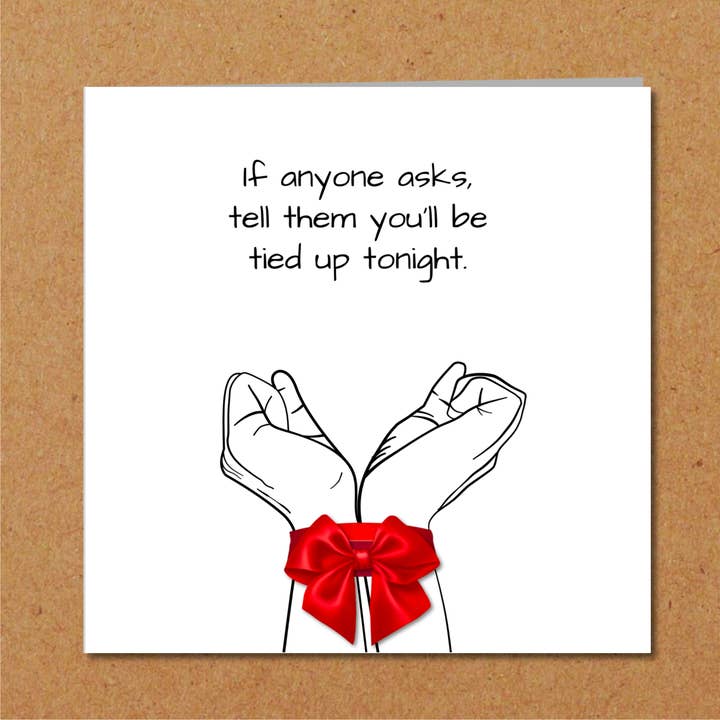Swizzoo Cards - Wholesale Valentine's Day Card - Sexy Card for Valentines Day, Anniversary or Birthday - Tied Up with Red Ribbon - Sexy Bondage - Naughty Rude Sexy Fun1