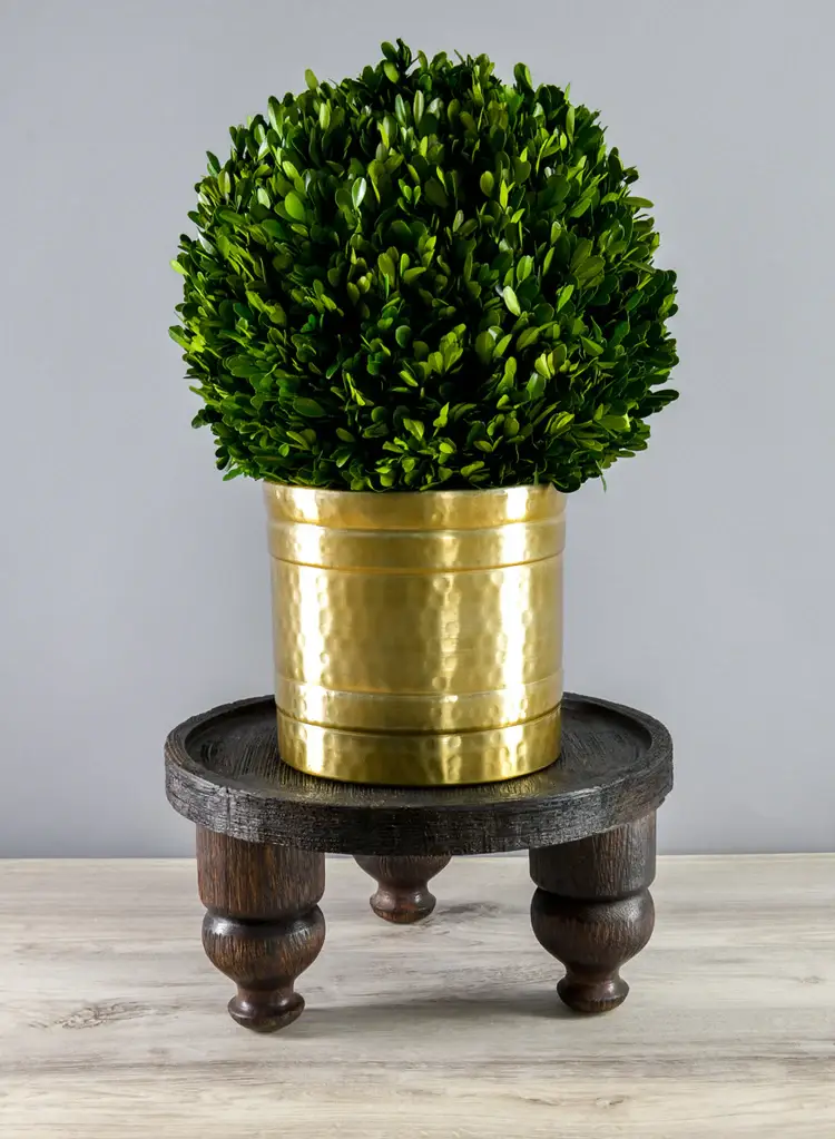 Jamali Garden - Wholesale Side Table - 14in Wide Banjara Reclaimed Look Black Rugged Wood Stand4