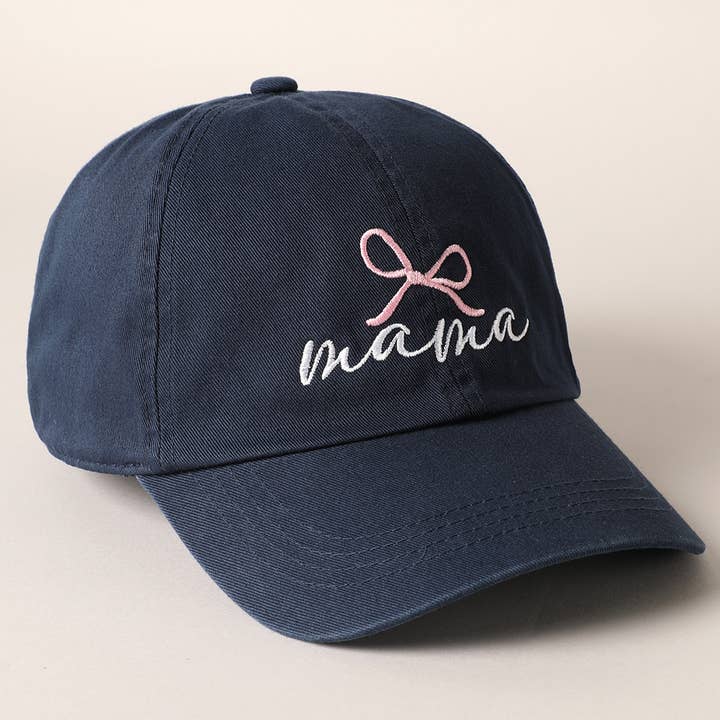 Fashion City – Engroshandel Baseballkasket - Dame – Mama Letter Bow på top broderet baseballkasket10