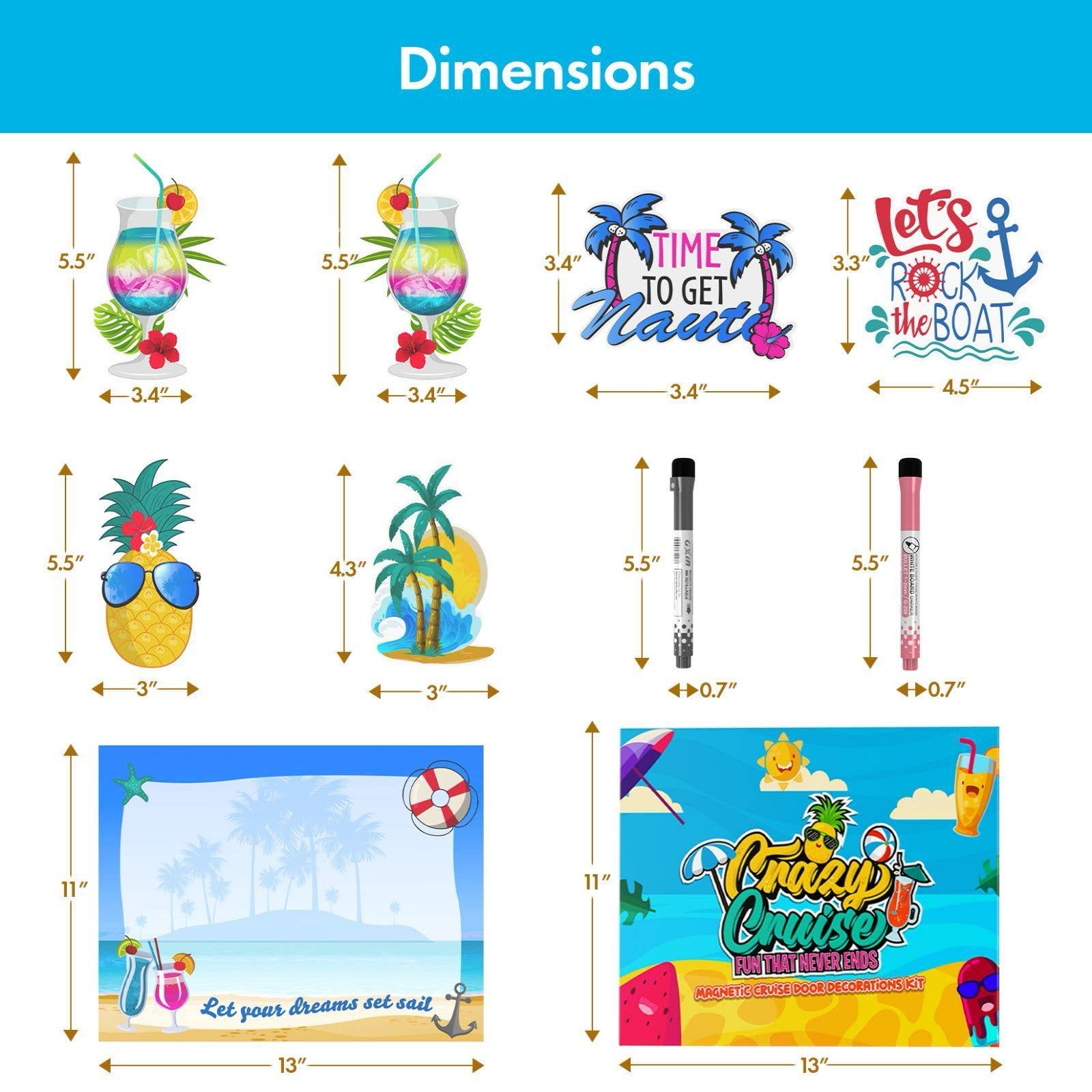 First Choice Buying – wholesale Magnet – Crazy Cruise Door Decorations Magnetic 10-Piece Set6