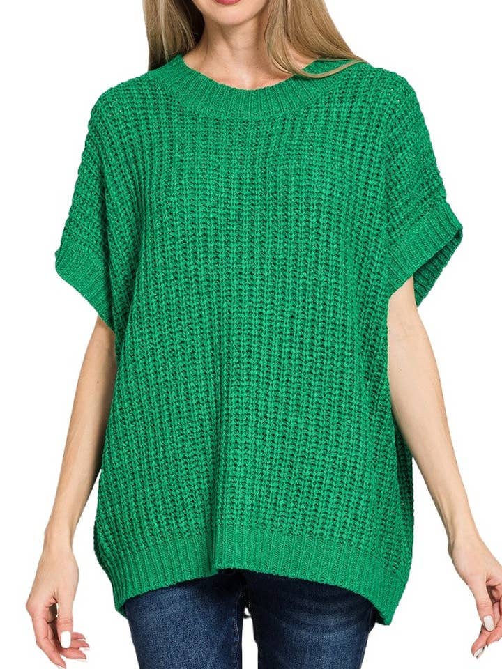 Short Sleeve Round Neck Sweater for wholesale by Vanilla Monkey