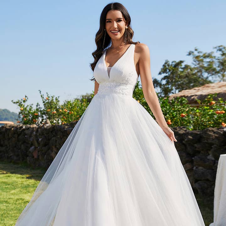 Backless V Neck Appliques Mesh Bridesmaid Dress and other Purchase Wholesale bridal appliques. Free Returns & Net 60 Terms on Faire trending on Faire.