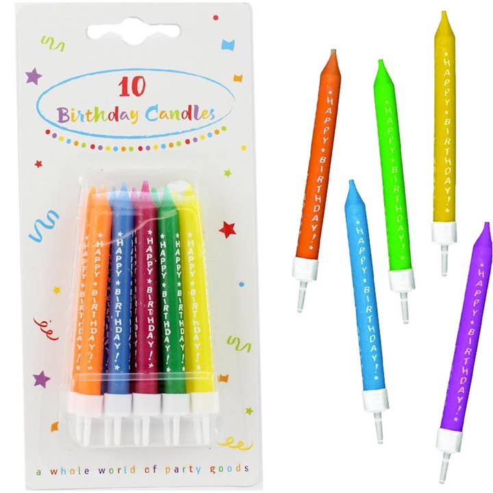 10 Happy Birthday Candles for wholesale by Jactal