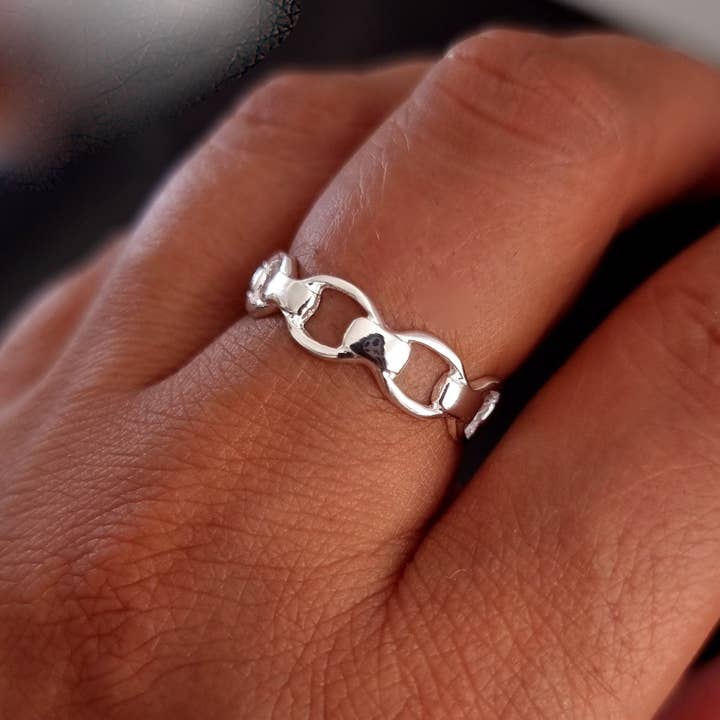 Mistry Gems – wholesale Band/stacked ring – Horse Bit Snaffle Equestrian Ring | 925 Sterling Silver, R20A2