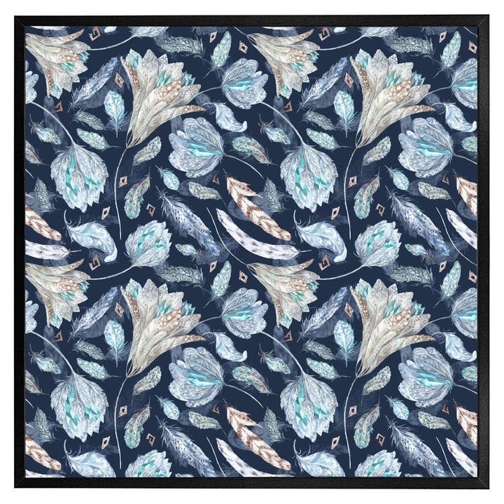 Boho chic indigo pattern (Picutre Frame) for wholesale by Benjamin Tate Design