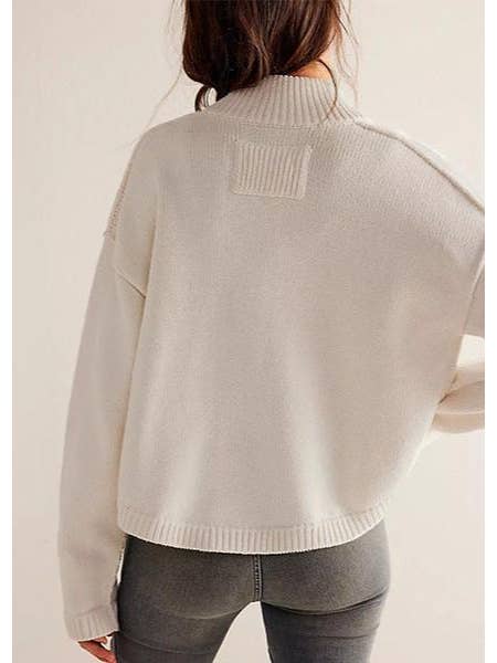 Lark & Lily Boutique - Wholesale Cardigan - Women's - Chic Knitted Button-Down Cardigan with Stand Collar