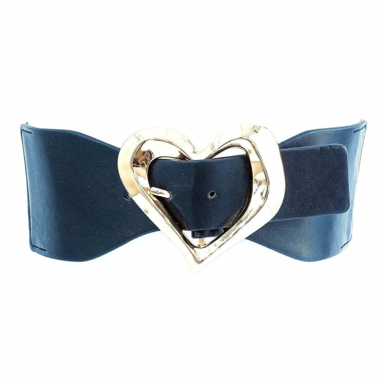Diacly - Vente Ceinture – femme - Ceinture élastique à boucle Gold Heart Hardware2
