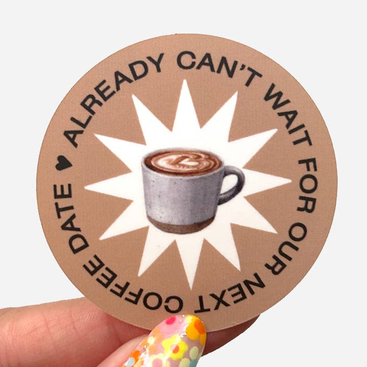 Coffee Date Stickers for wholesale by By Annie B.
