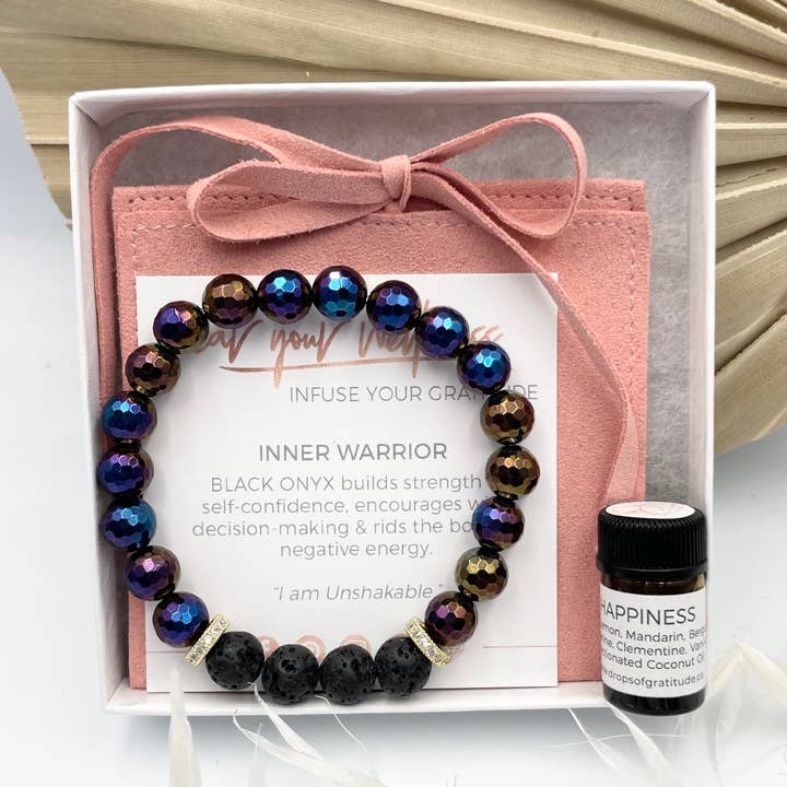 LUX - Aromaterapi Armbånd & Olie - INNER WARRIOR for engroshandel hos Drops of Gratitude