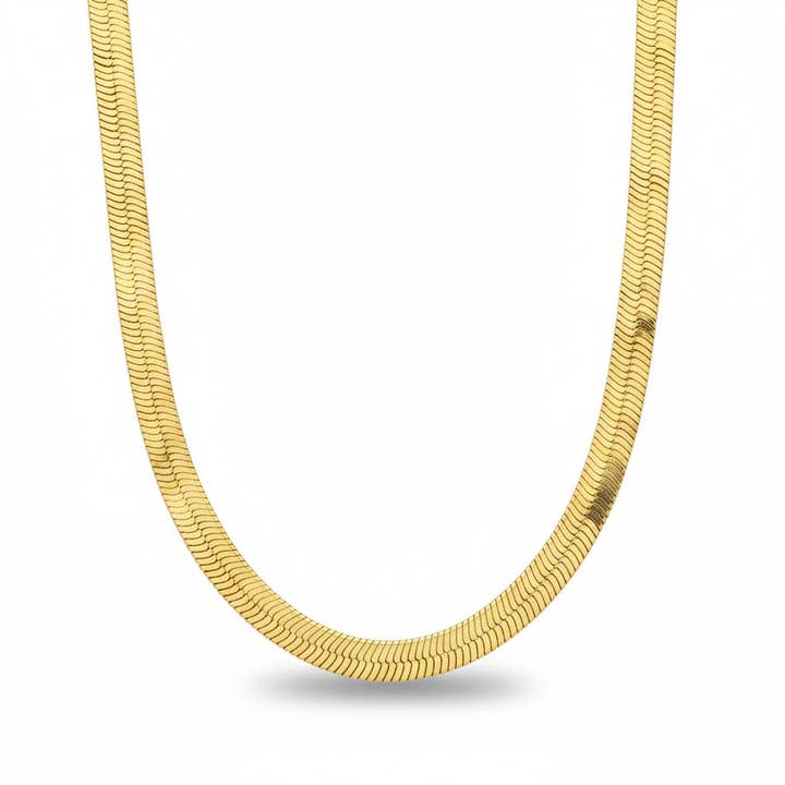 Gold Herringbone Chain 20in 6mm for wholesale by Prestige Jewelry
