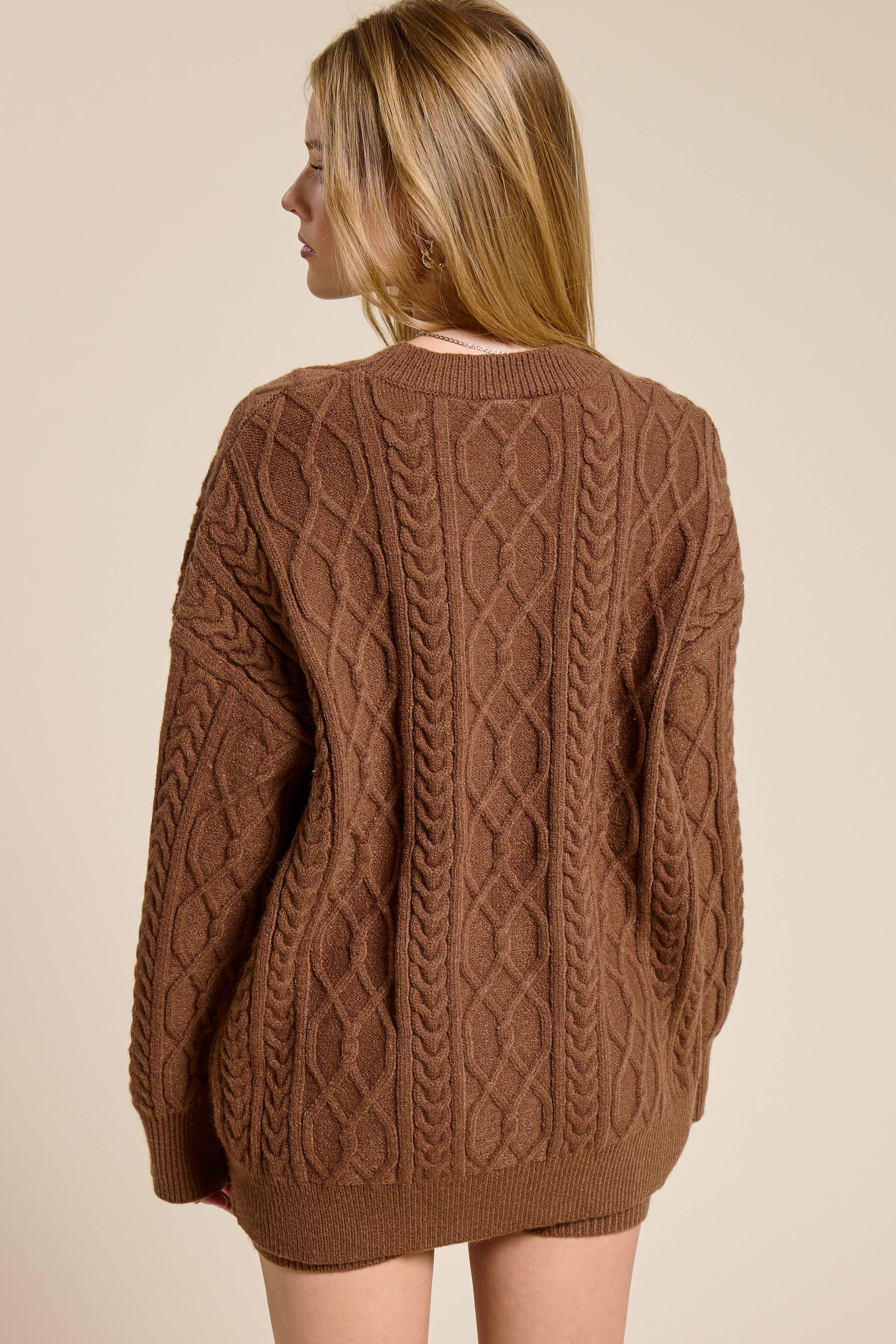 Mimosa - Wholesale Top & Short Set (NOT Loungewear) - Women's - Cable Knit Sweater and Shorts Set17