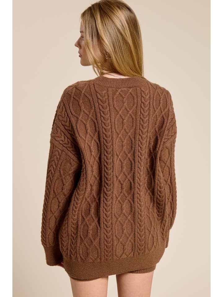 Mimosa - Wholesale Top & Short Set (NOT Loungewear) - Women's - Cable Knit Sweater and Shorts Set17